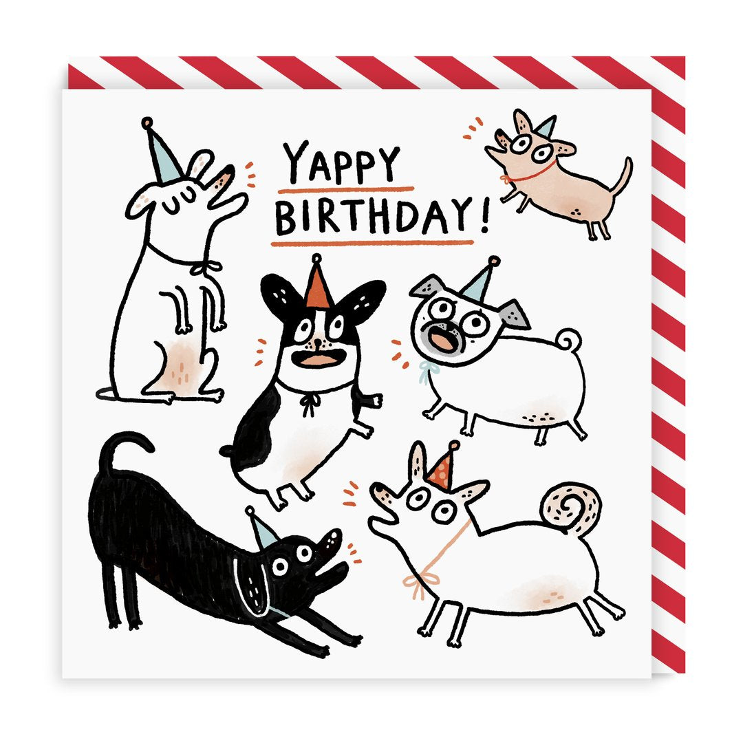 yappy birthday dog greeting card
