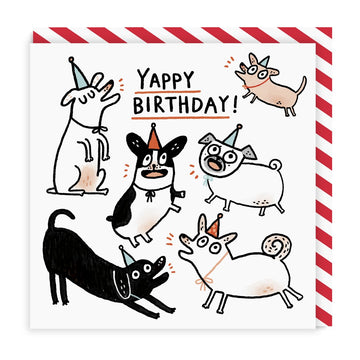 yappy birthday dog greeting card