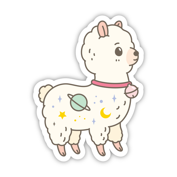 cute alpaca vinyl sticker for water bottle phone case 