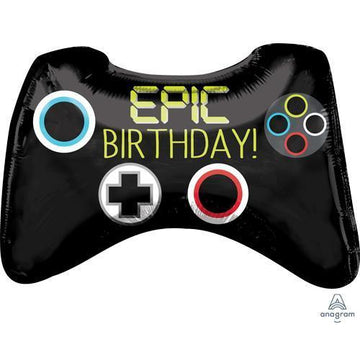 epic birthday black game controller balloon