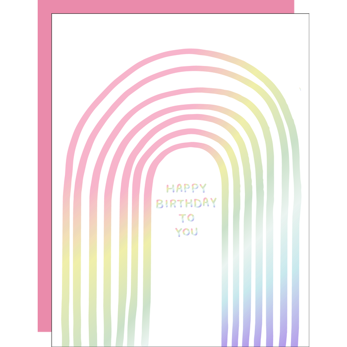 Holographic Rainbow Birthday Card