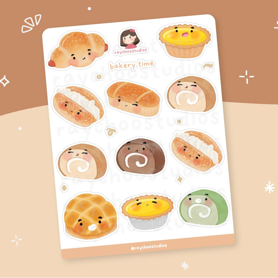 asian bakery sticker sheet