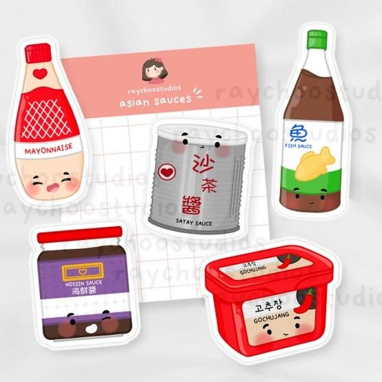asian sauces sticker pack
