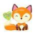 cheerul fox balloon with a heart that reas "welcome baby!"