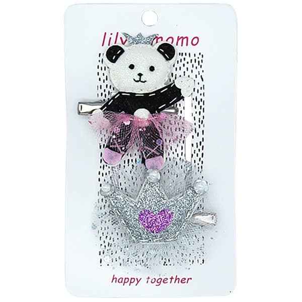 Ballet Panda Hair Clip Set