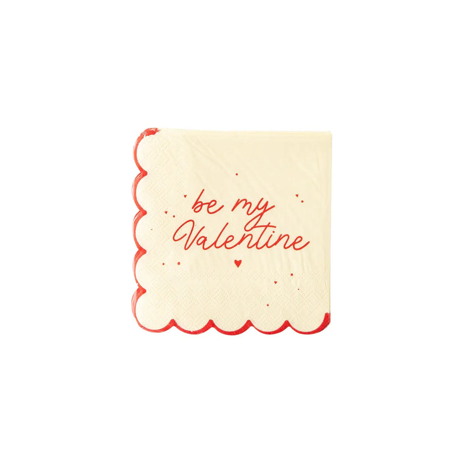 Be My Valentine Scallop Napkin