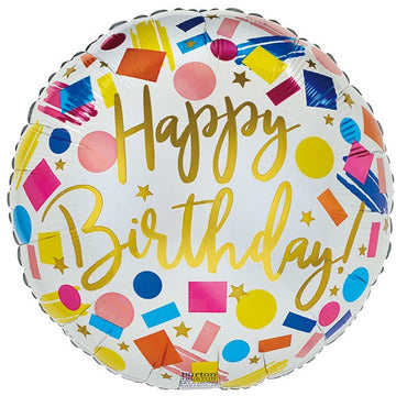 Geometric Confetti Small Birthday Balloon