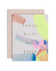 Birthday Cutie Hand Painted Flat Card