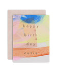 Birthday Cutie Hand Painted Flat Card