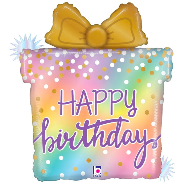 Pastel Present Birthday Balloon