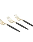 Black and Gold Plastic Mini Forks
