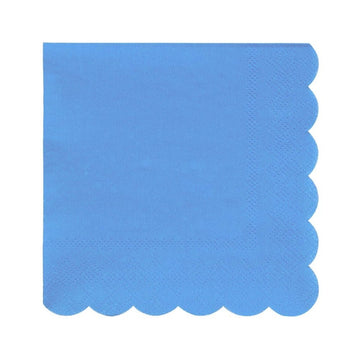 blue napkins scallop edge