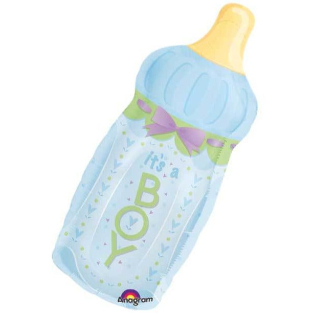 blue baby bottle boy balloon