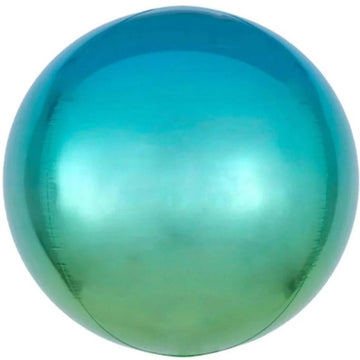 blue green ombre round orb balloon
