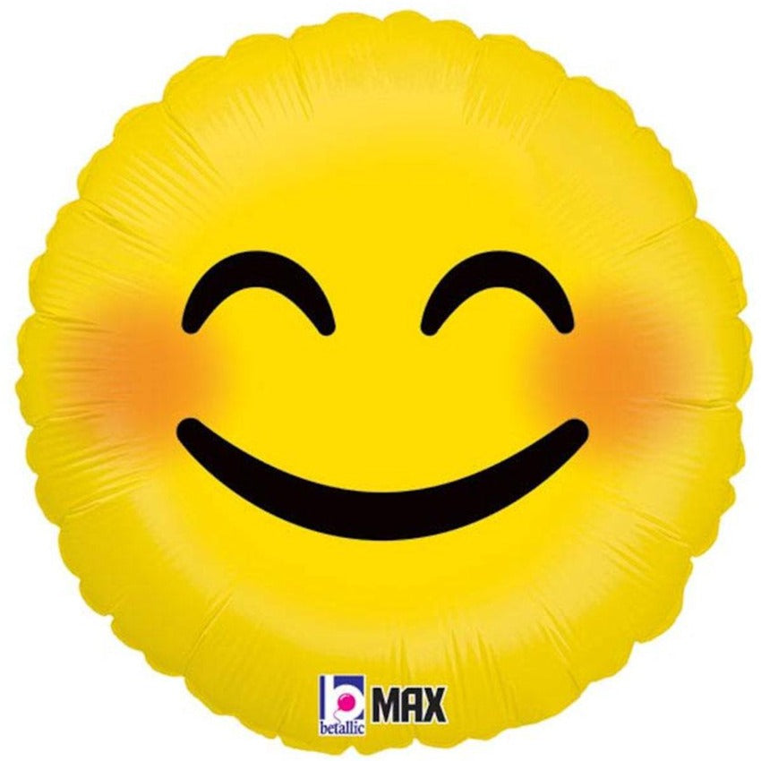 blushing smiley yellow happy face emoji balloon