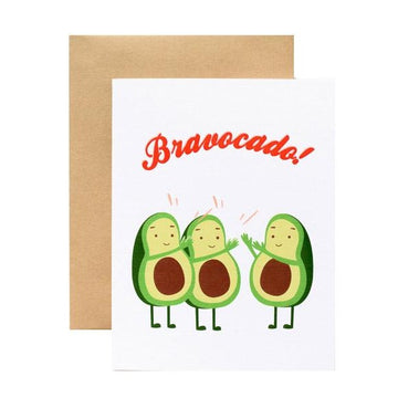bravocado avocado pun congratualations greeting card