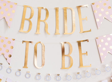 Bride to Be Gold Banner - Polka Dot