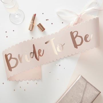 Bride to Be Sash - Pink & Rose Gold