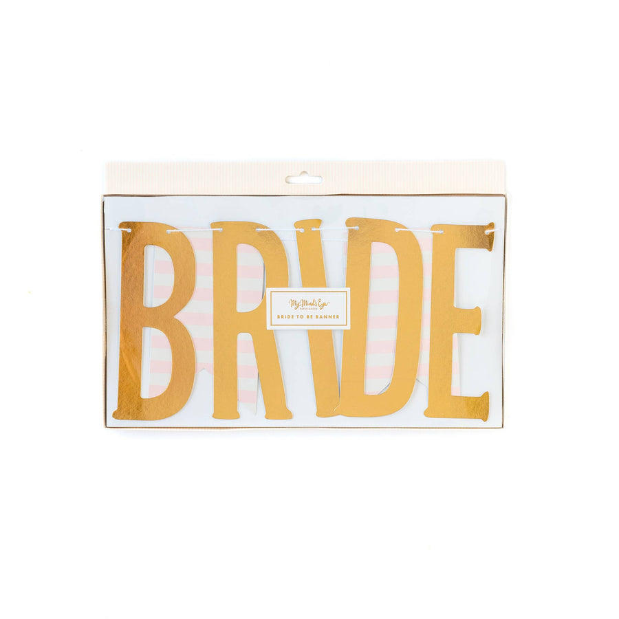 Bride to Be Gold Banner - Stripes