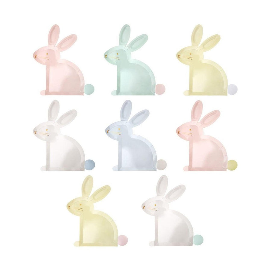 pastel bunny rabbit shaped paper plates