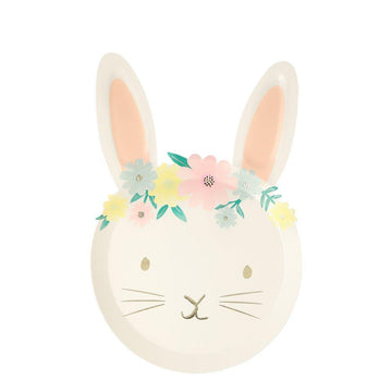 floral bunny paper plates