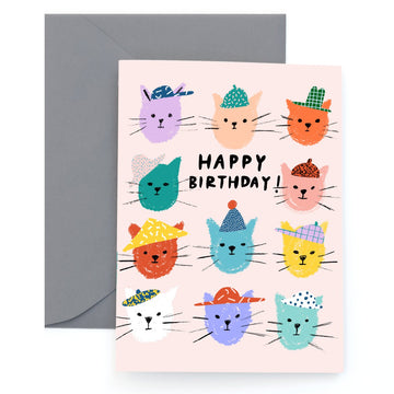 Cat Hats Birthday Card