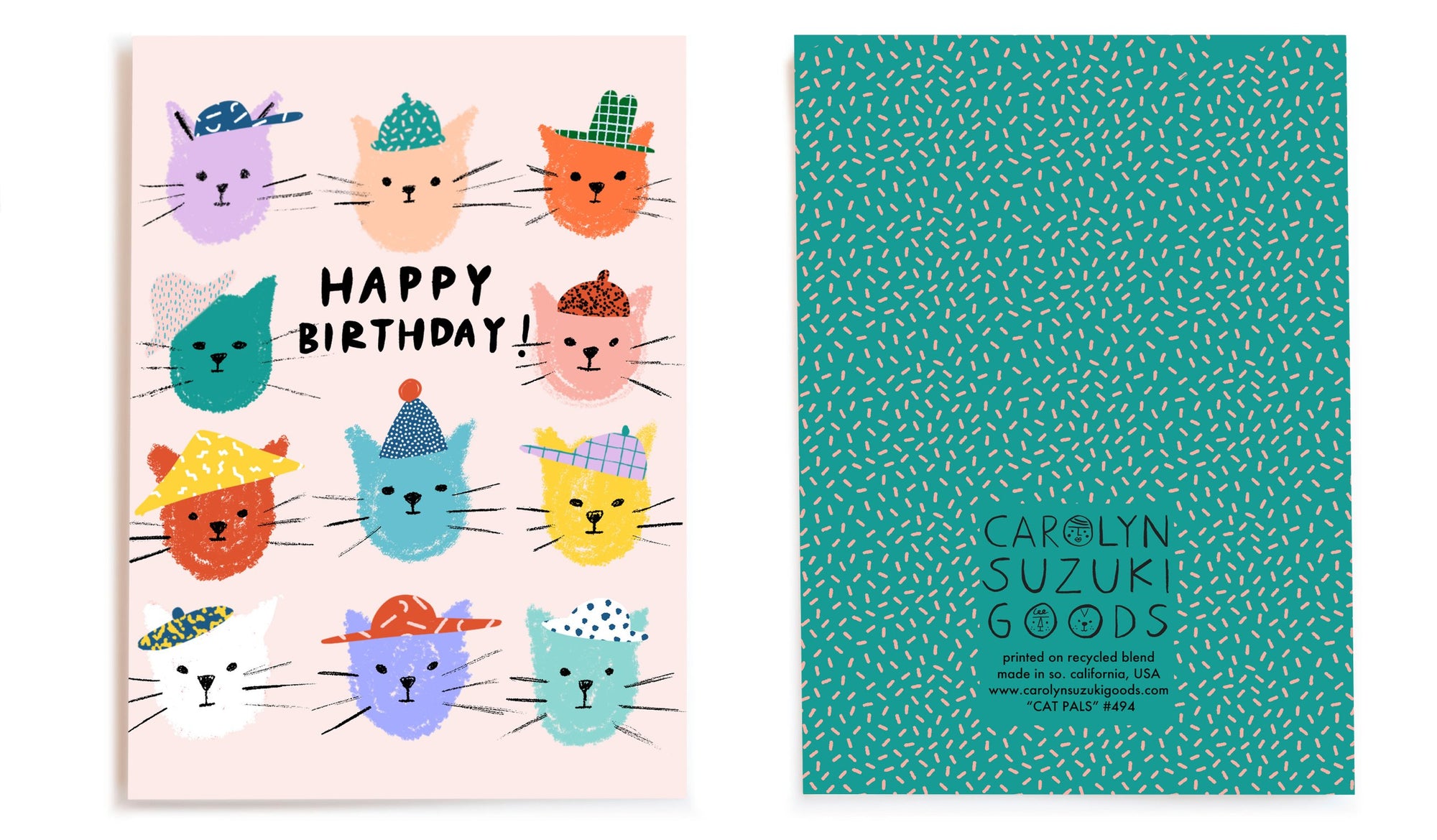 Cat Hats Birthday Card