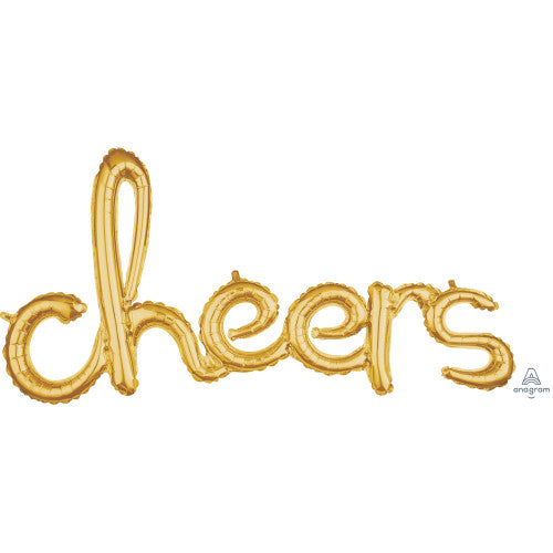 CHEERS Script Letter Balloon Gold