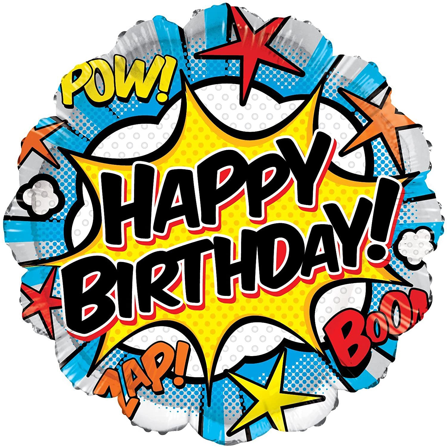 comic book text birthday balloon