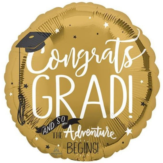 gold congrats grad cap adventure balloon