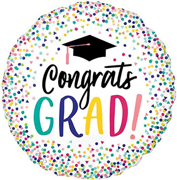 Congrats Grad Confetti Large Mylar Balloon