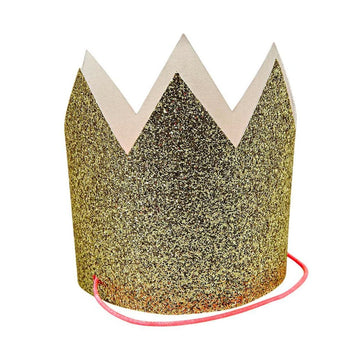 Gold Glittered Crown Hats