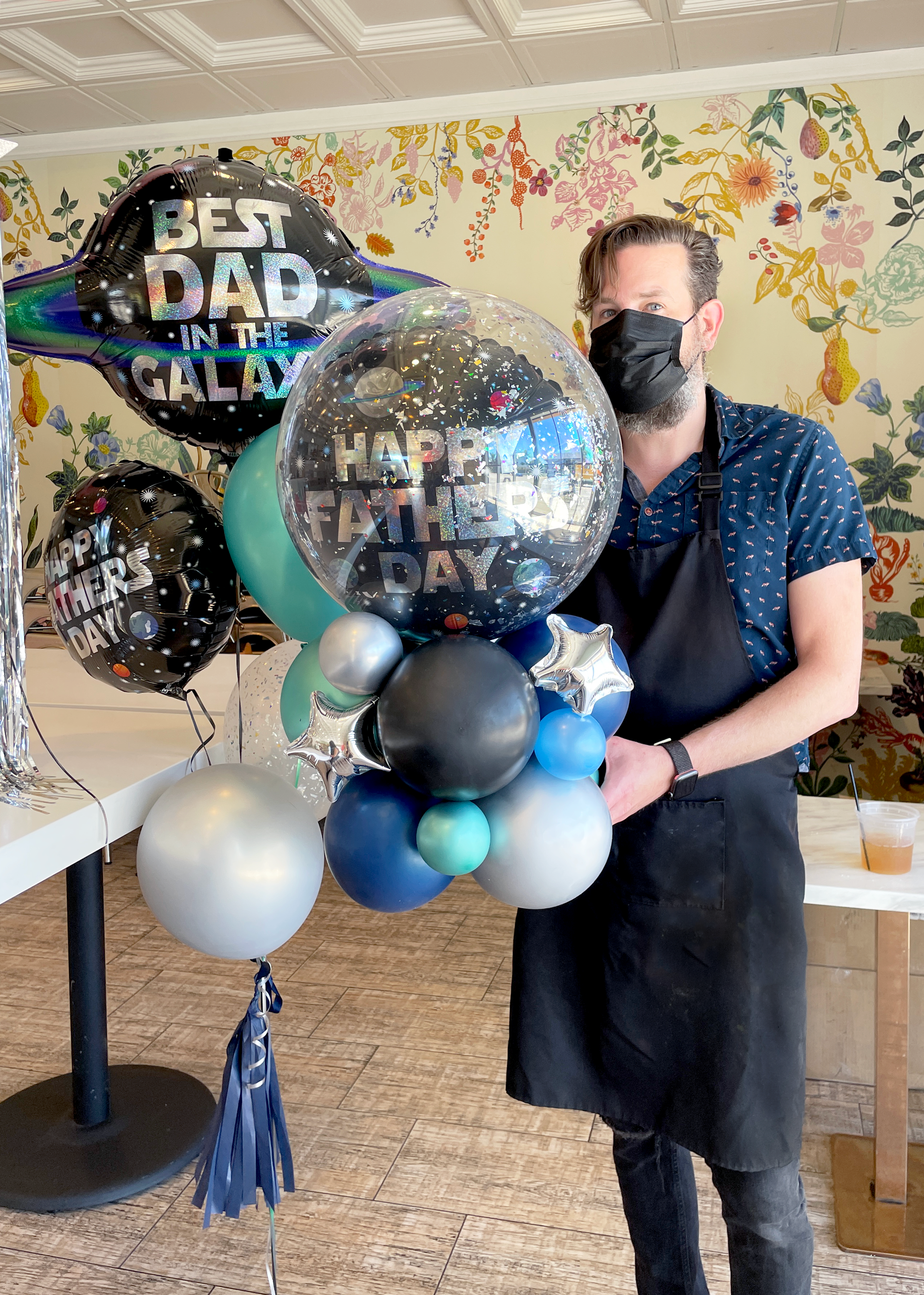 Father's Day Galaxy Balloon Centerpiece