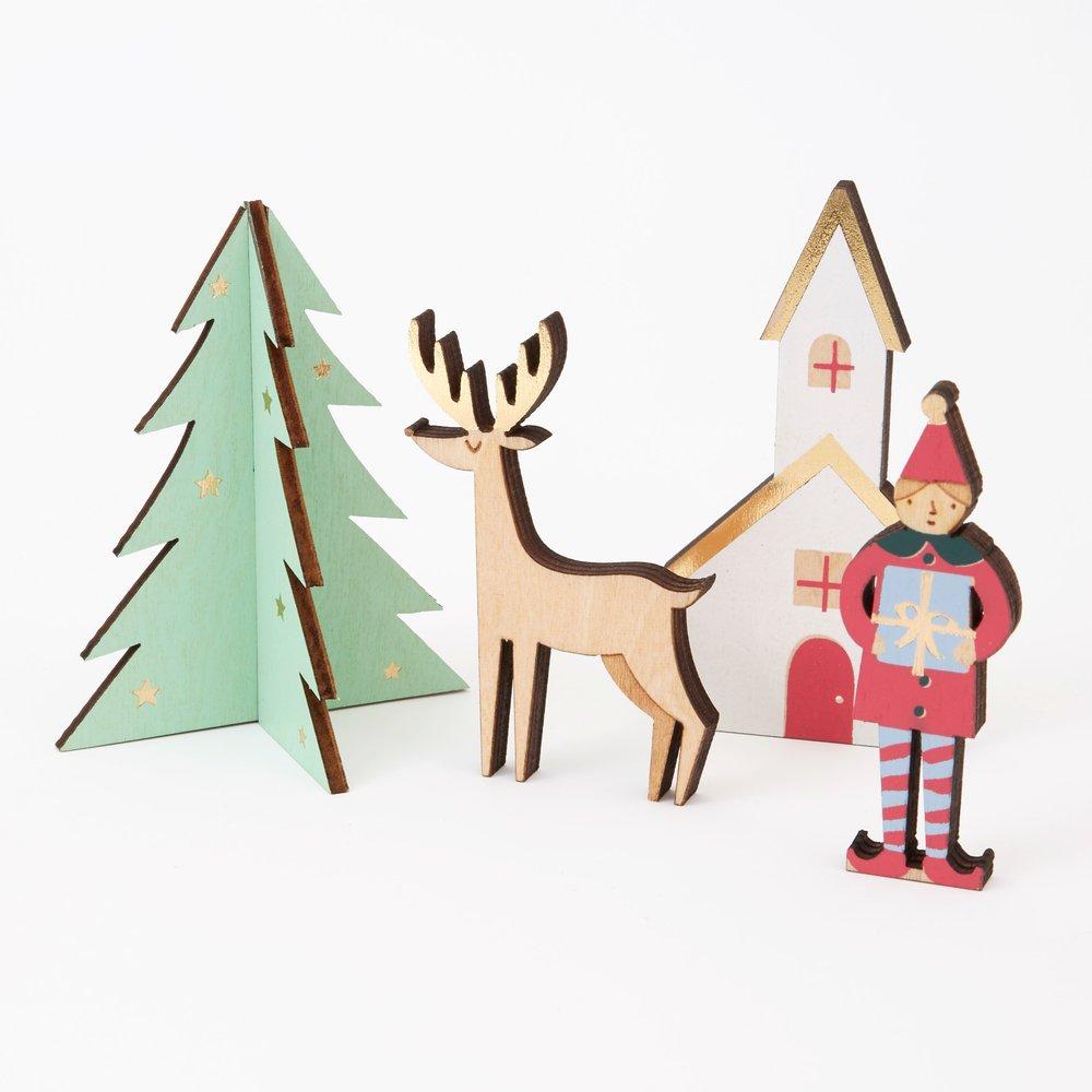 Wooden North Pole Advent Calendar Suitcase