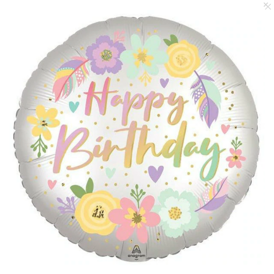 Floral Small Birthday Balloon
