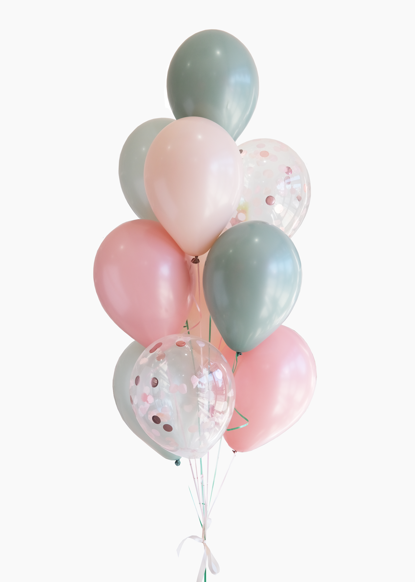 willow rosewood and cameo pink balloons