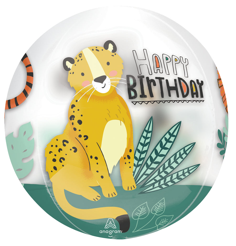 clear orb balloon happy birthday cheetah