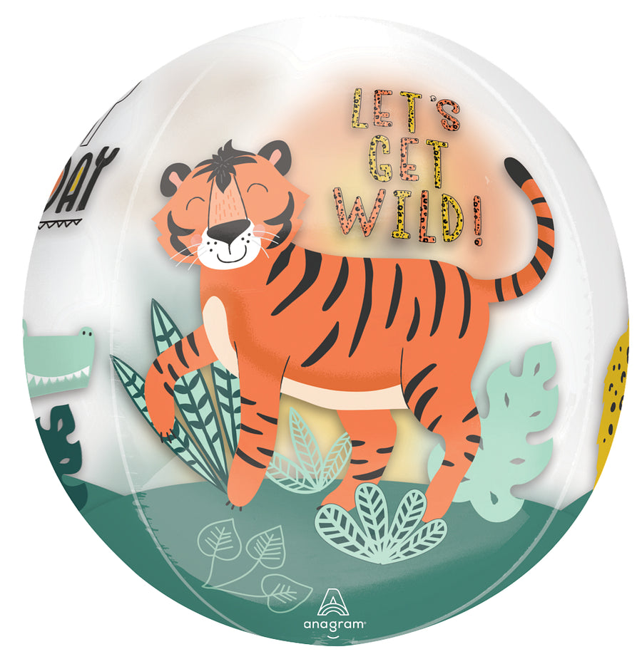 clear orb balloon let's get wild tiger