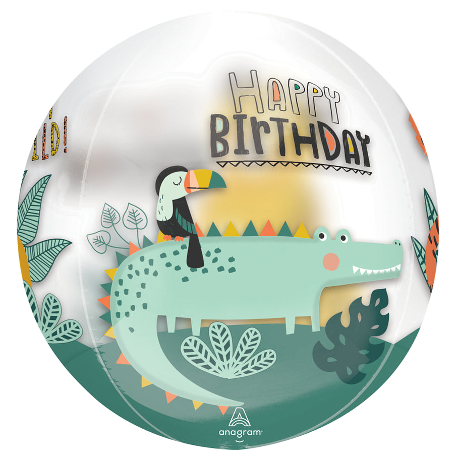 clear orb balloon happy birthday toucan crocodile alligator