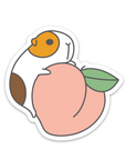 Guinea Pig and Peach Vinyl Sticker