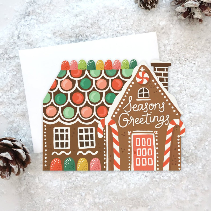 Gingerbread House Seasons Greetings Cards - Set of 8