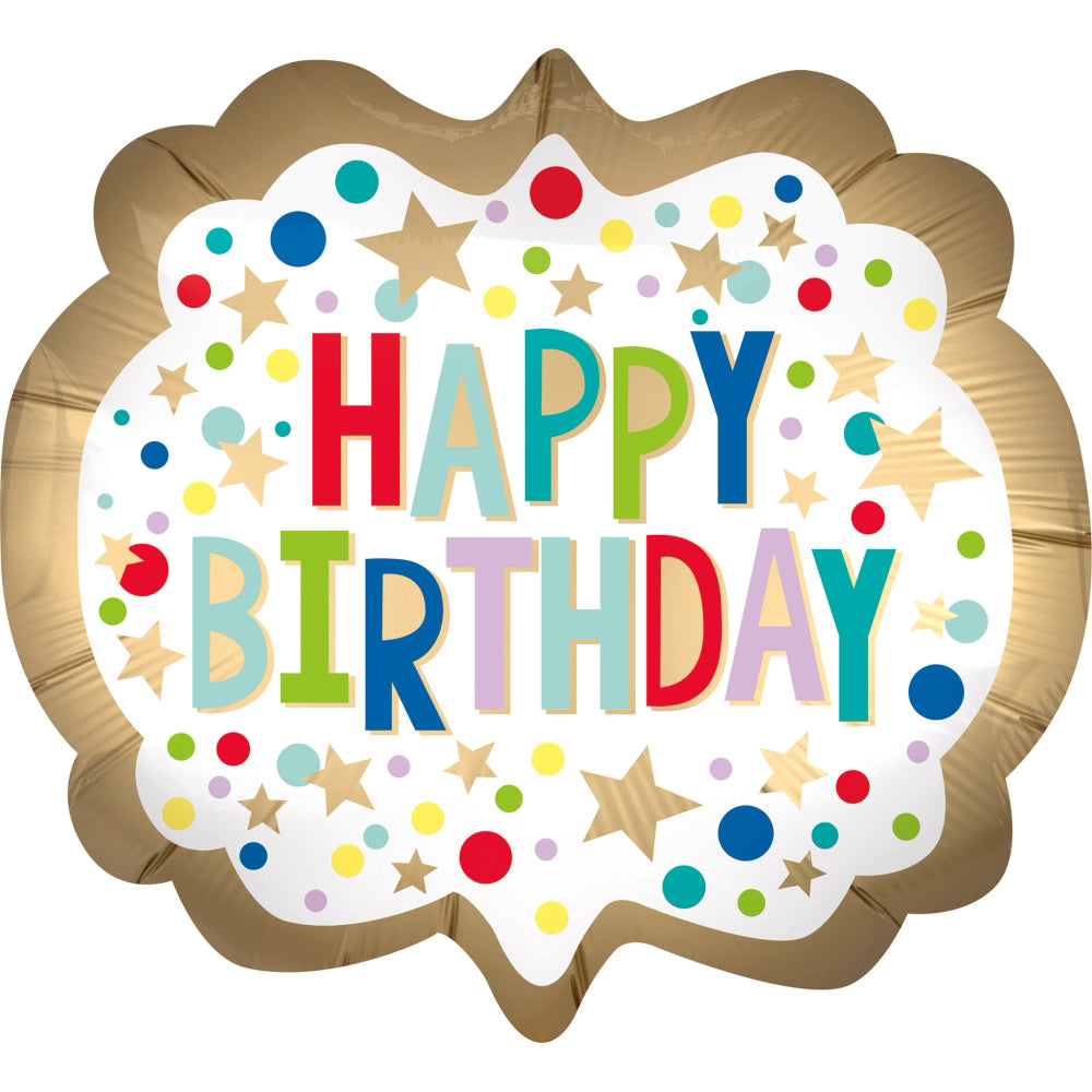 gold colorful birthday balloon