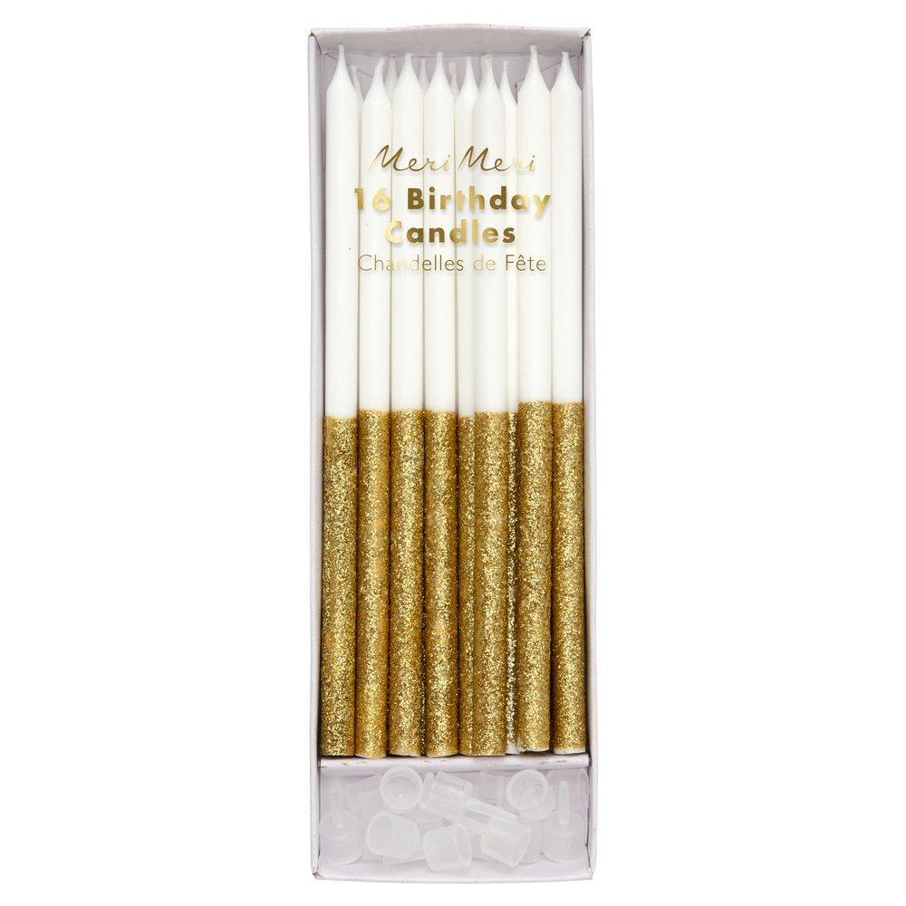 gold glitter candles