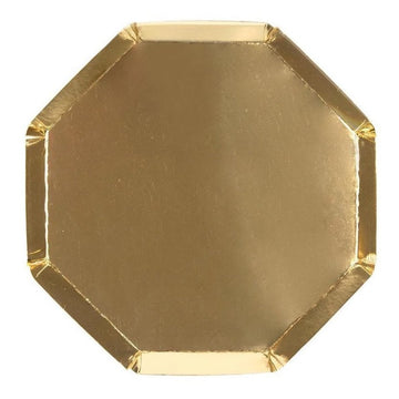 gold octagon paper plates