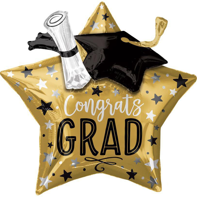 Grad Star, Cap & Diploma Balloon | Oh Shiny! Balloons & Party