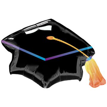 Black Graduation Cap with Colored Accents Balloon