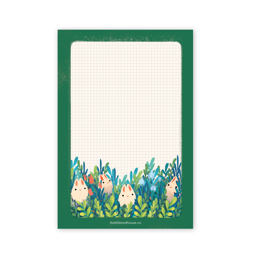 Grid Spring Bunnies Notepad
