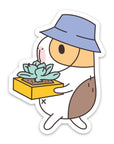 Guinea Pig Succulent Gardener Vinyl Sticker