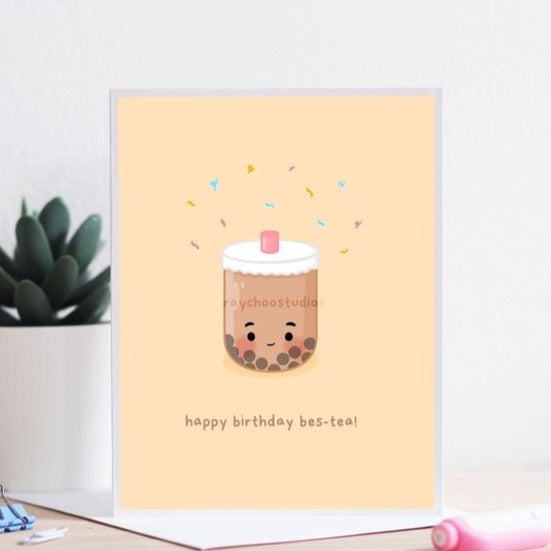 happy birthday bes-tea card
