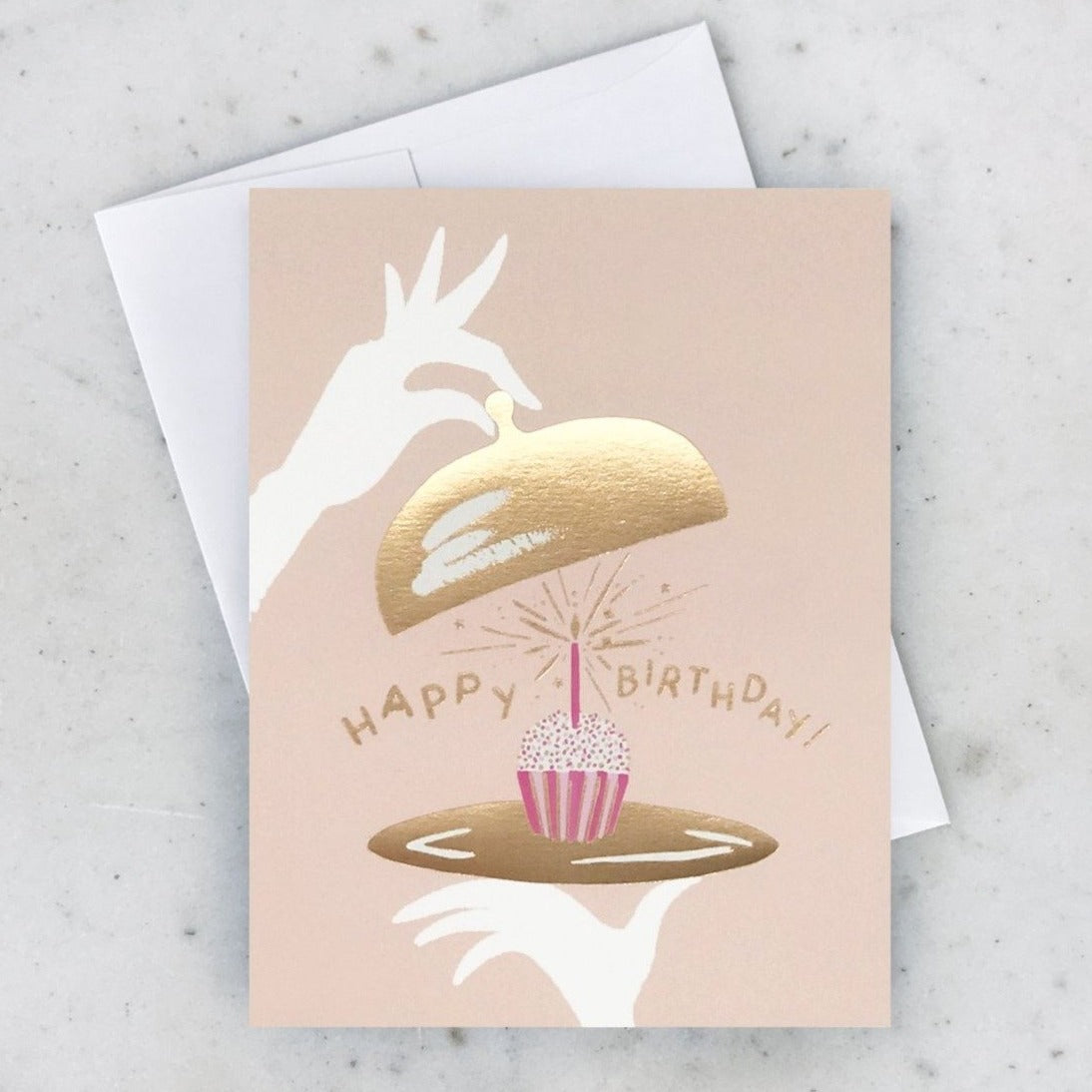 happy birthday sparkler cupcake greeting card